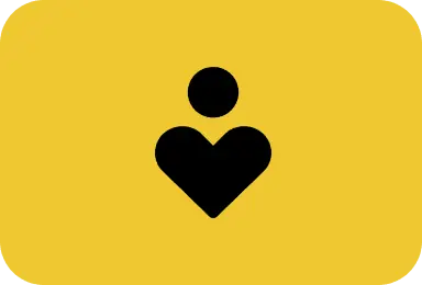 Group-1321317512 A black heart and a person on a yellow background